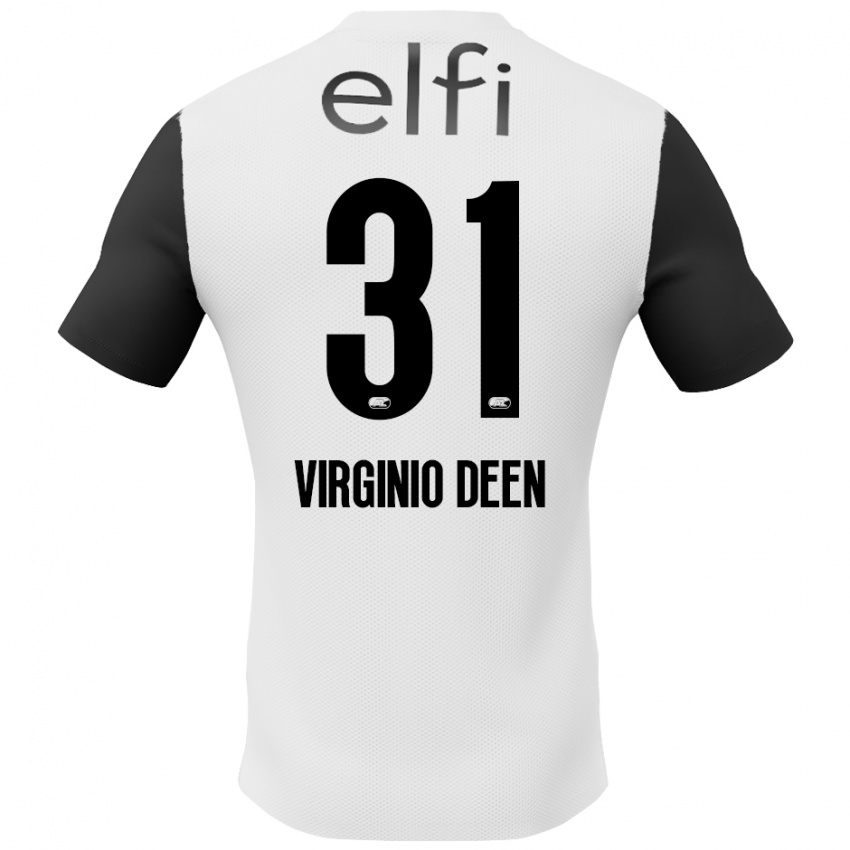 Niño Camiseta Daniël Virginio Deen #31 Blanco Negro 2ª Equipación 2024/25 La Camisa Perú