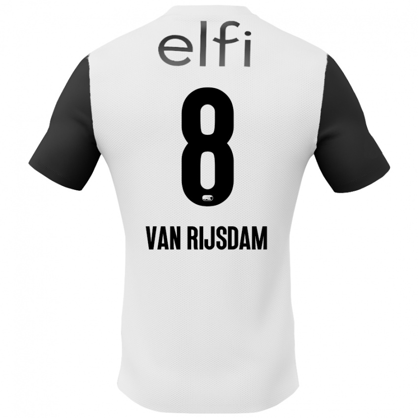 Niño Camiseta Julian Van Rijsdam #8 Blanco Negro 2ª Equipación 2024/25 La Camisa Perú