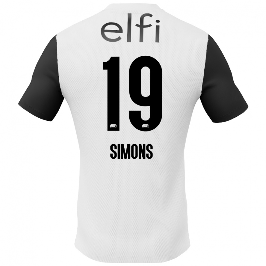 Niño Camiseta Saviola Simons #19 Blanco Negro 2ª Equipación 2024/25 La Camisa Perú