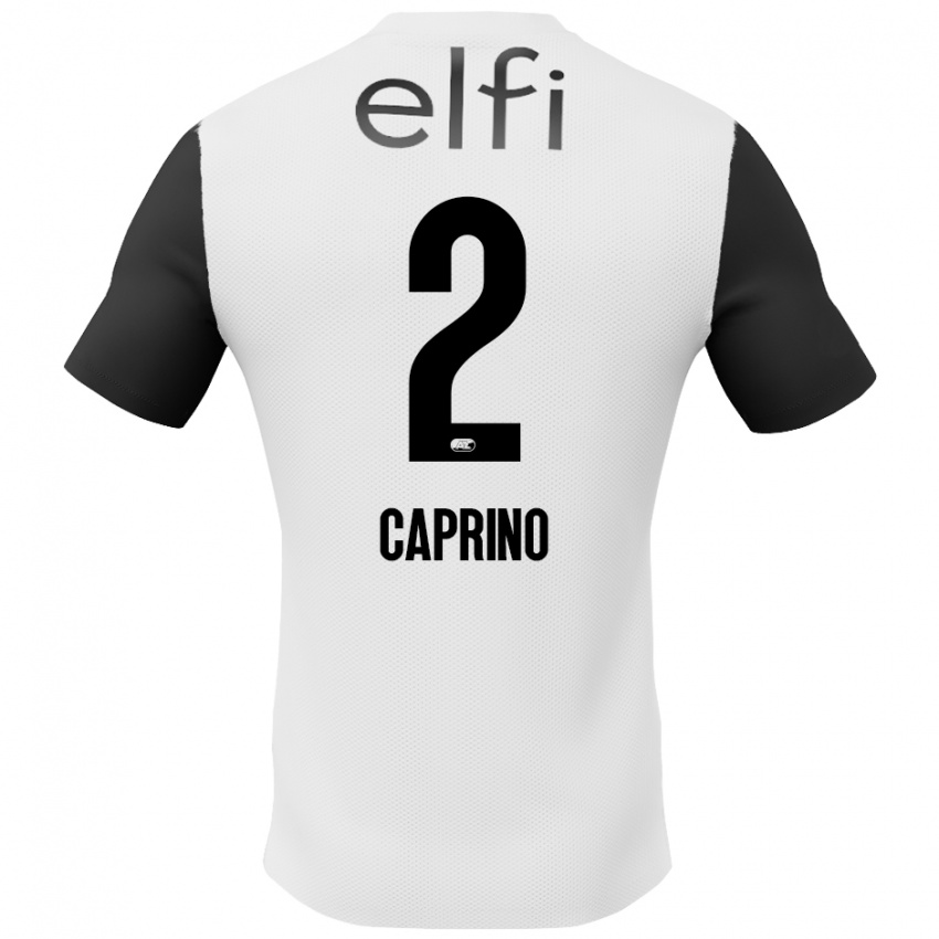 Niño Camiseta Ginia Caprino #2 Blanco Negro 2ª Equipación 2024/25 La Camisa Perú