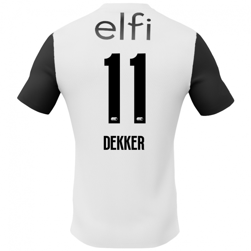 Niño Camiseta Isabella Dekker #11 Blanco Negro 2ª Equipación 2024/25 La Camisa Perú