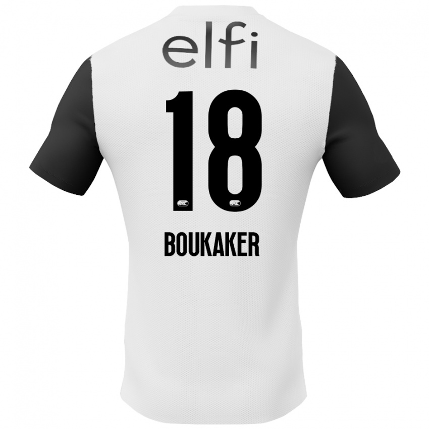 Niño Camiseta Romaissa Boukaker #18 Blanco Negro 2ª Equipación 2024/25 La Camisa Perú