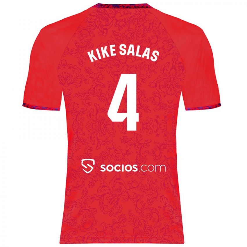 Niño Camiseta Kike Salas #4 Rojo 2ª Equipación 2024/25 La Camisa Perú