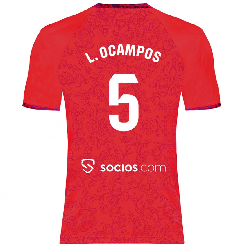 Niño Camiseta Lucas Ocampos #5 Rojo 2ª Equipación 2024/25 La Camisa Perú