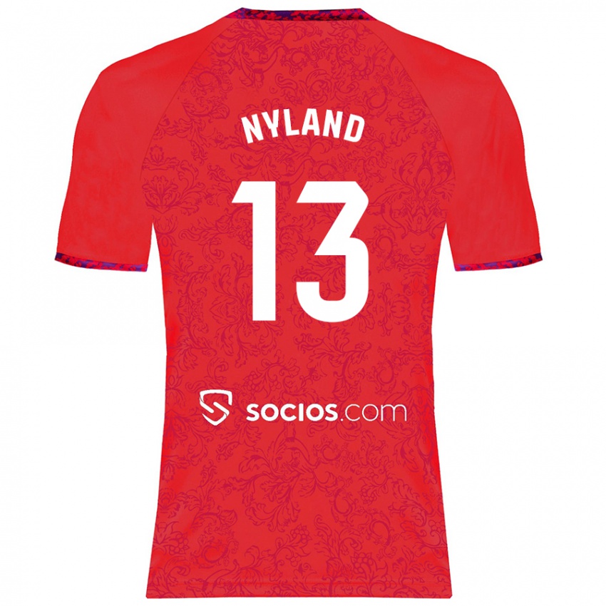 Niño Camiseta Ørjan Nyland #13 Rojo 2ª Equipación 2024/25 La Camisa Perú