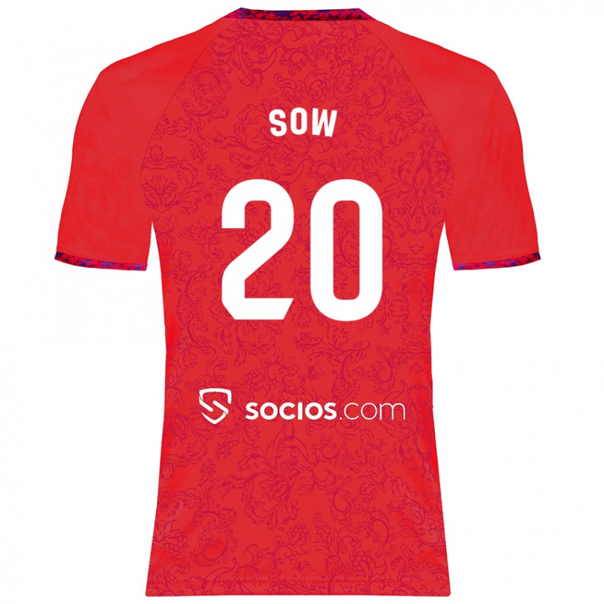 Niño Camiseta Djibril Sow #20 Rojo 2ª Equipación 2024/25 La Camisa Perú