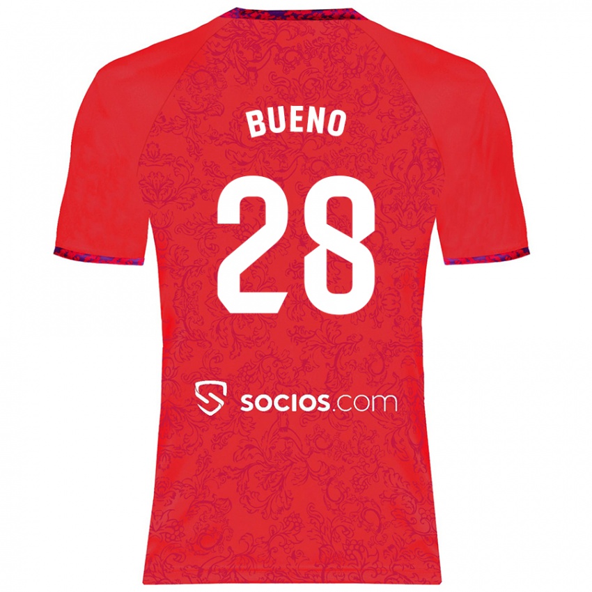 Niño Camiseta Manu Bueno #28 Rojo 2ª Equipación 2024/25 La Camisa Perú