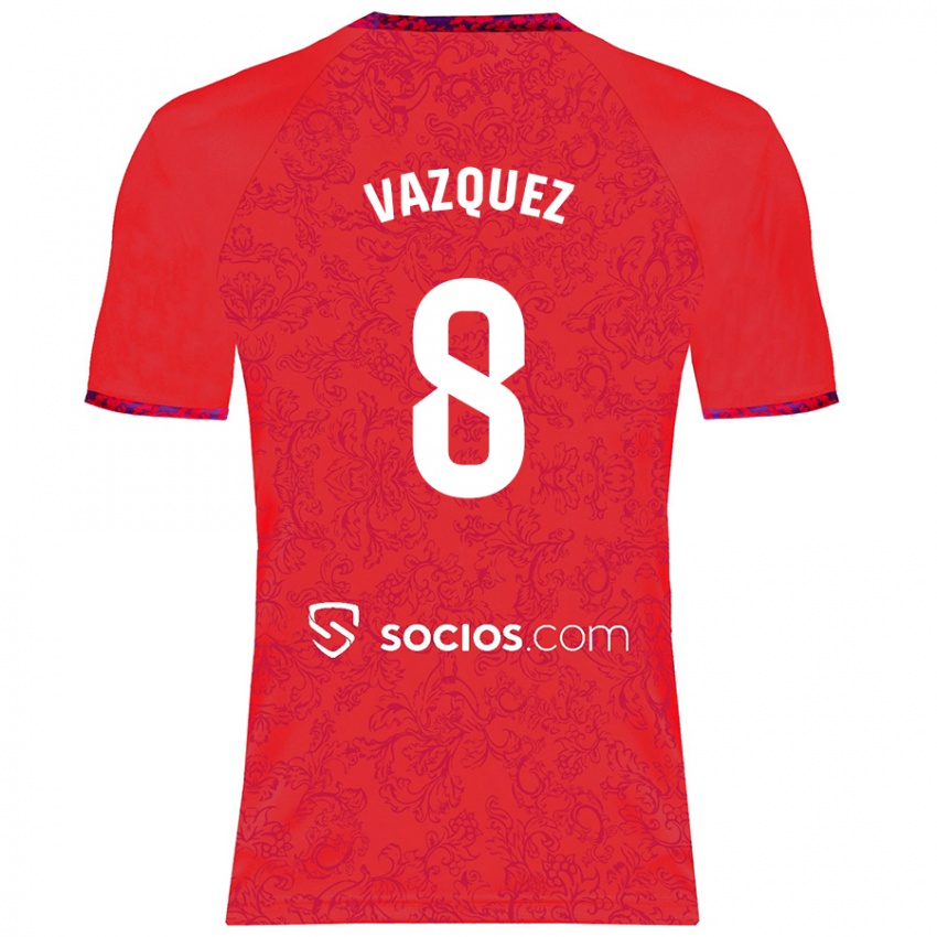 Niño Camiseta Manolo Vázquez #8 Rojo 2ª Equipación 2024/25 La Camisa Perú