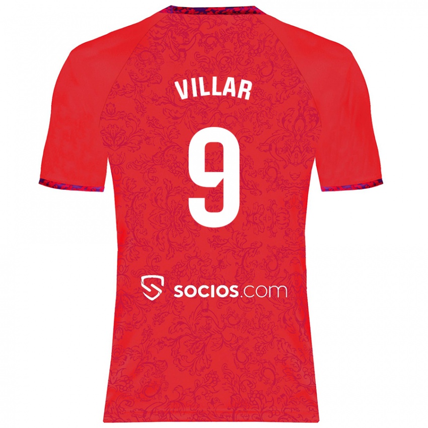 Niño Camiseta Iker Villar #9 Rojo 2ª Equipación 2024/25 La Camisa Perú