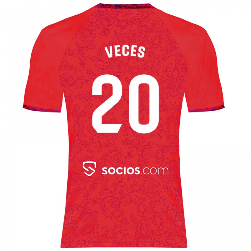 Niño Camiseta Sergio Veces #20 Rojo 2ª Equipación 2024/25 La Camisa Perú