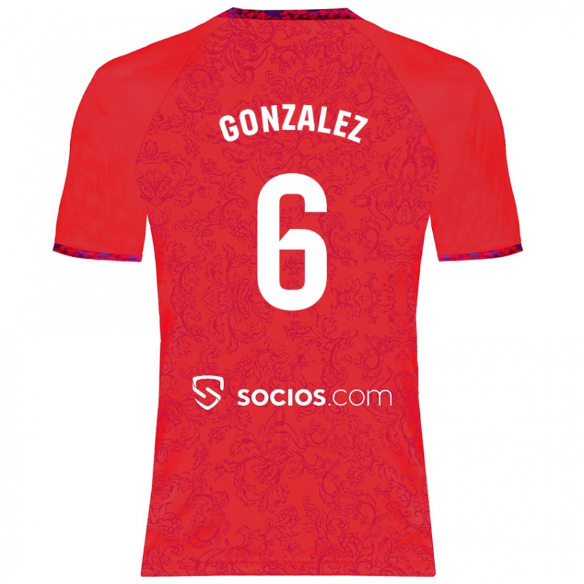 Niño Camiseta Pamela González #6 Rojo 2ª Equipación 2024/25 La Camisa Perú