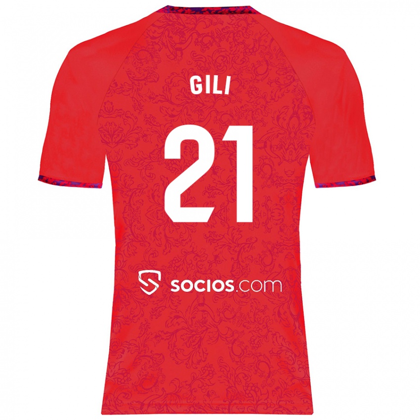 Niño Camiseta Gemma Gili #21 Rojo 2ª Equipación 2024/25 La Camisa Perú