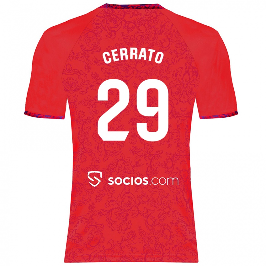 Niño Camiseta Alba Cerrato Izquierdo #29 Rojo 2ª Equipación 2024/25 La Camisa Perú