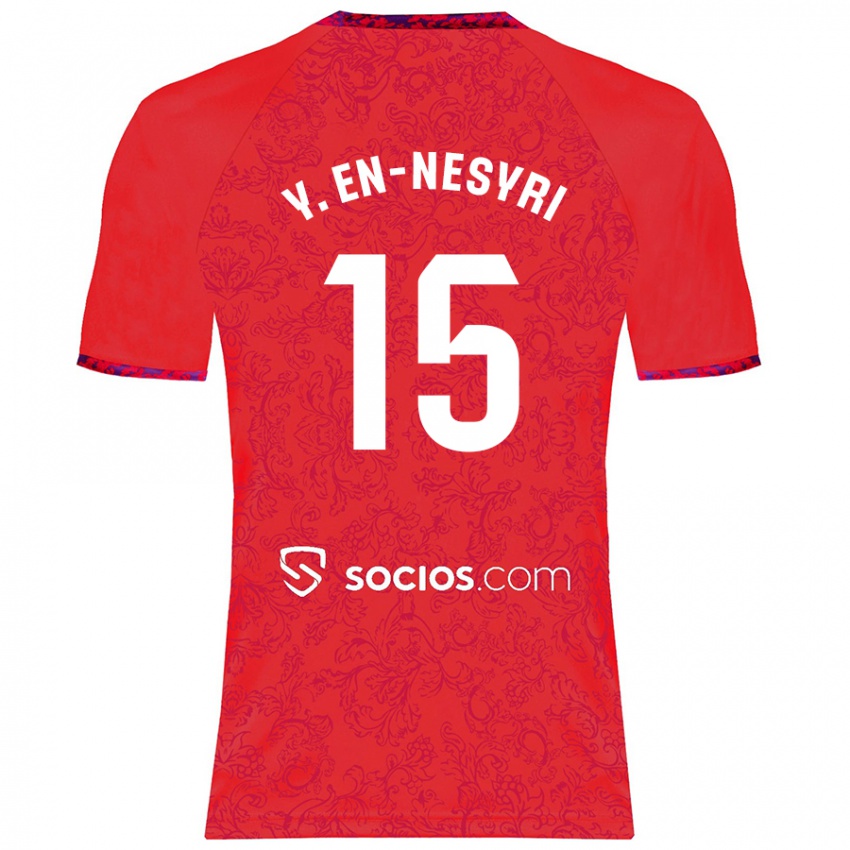 Niño Camiseta Youssef En-Nesyri #15 Rojo 2ª Equipación 2024/25 La Camisa Perú