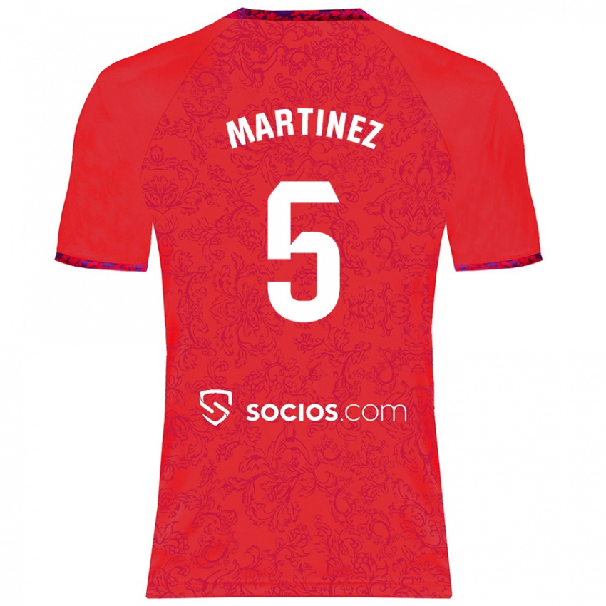 Niño Camiseta Sergio Martínez #5 Rojo 2ª Equipación 2024/25 La Camisa Perú