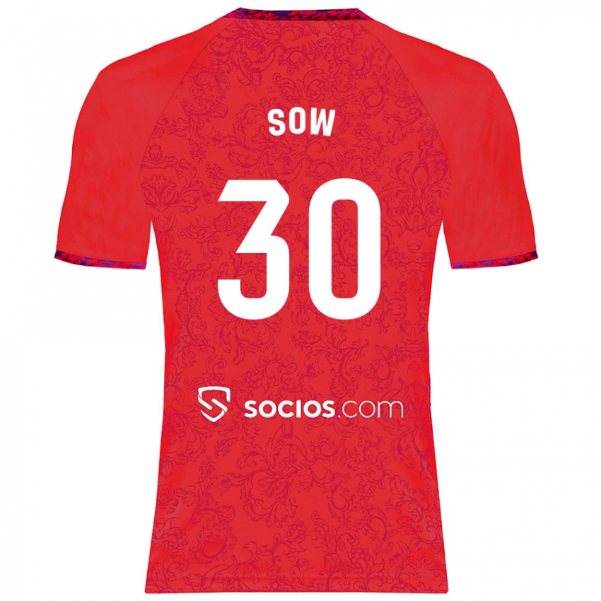 Niño Camiseta Ibrahima Sow #30 Rojo 2ª Equipación 2024/25 La Camisa Perú