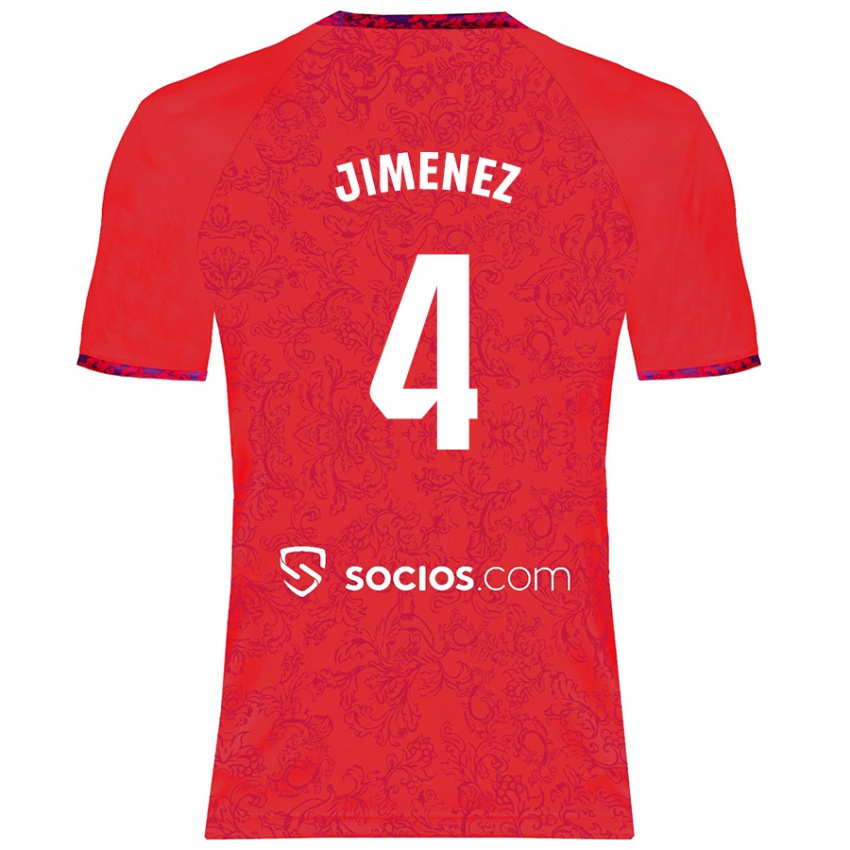 Niño Camiseta Diego Jiménez #4 Rojo 2ª Equipación 2024/25 La Camisa Perú