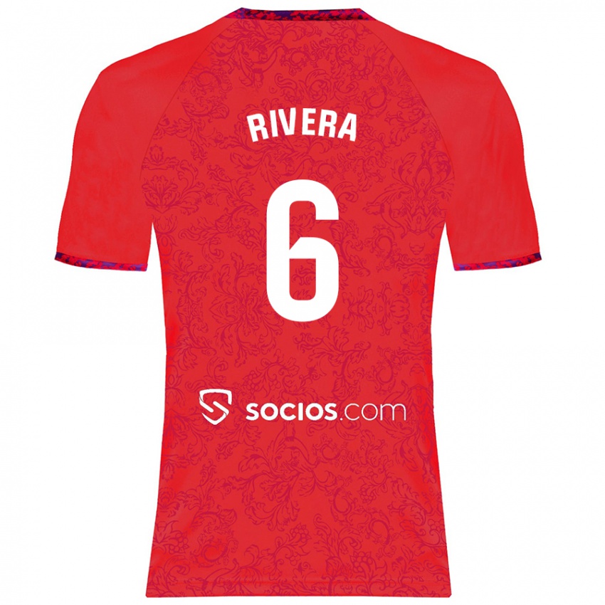 Niño Camiseta Pablo Rivera #6 Rojo 2ª Equipación 2024/25 La Camisa Perú