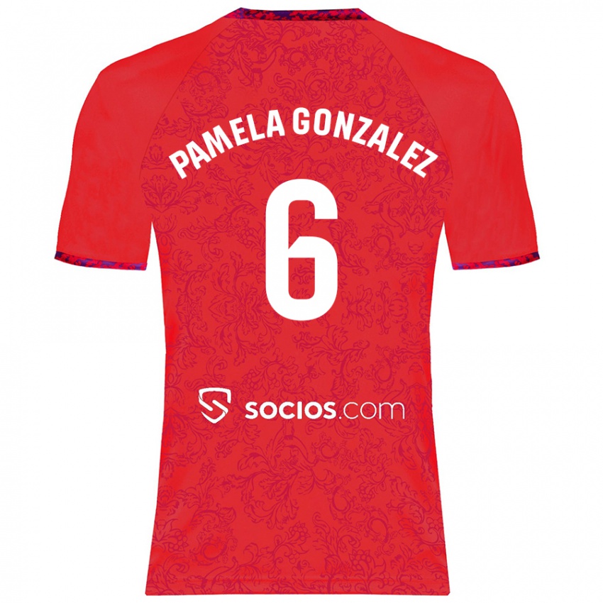 Niño Camiseta Cinthia Pamela González Medina #6 Rojo 2ª Equipación 2024/25 La Camisa Perú