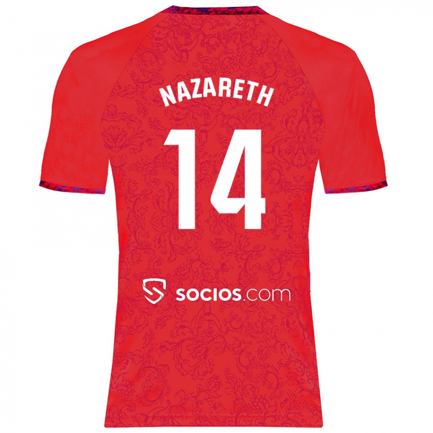 Niño Camiseta Nazaret Martín #14 Rojo 2ª Equipación 2024/25 La Camisa Perú