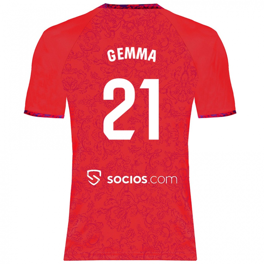 Niño Camiseta Gemma Gili Giner #21 Rojo 2ª Equipación 2024/25 La Camisa Perú