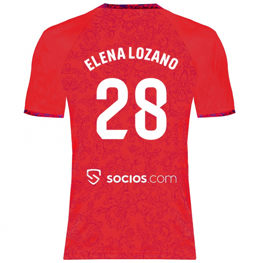 Niño Camiseta Elena Lozano Gallego #28 Rojo 2ª Equipación 2024/25 La Camisa Perú