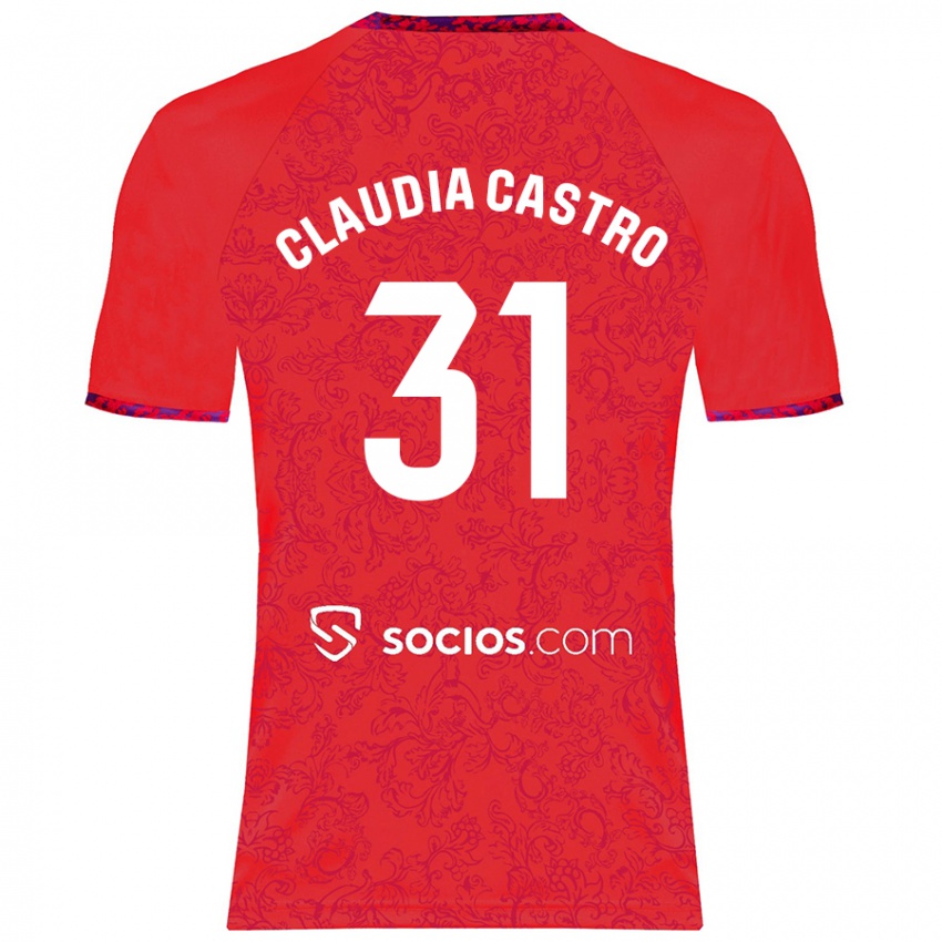 Niño Camiseta Claudia Castro Romero #31 Rojo 2ª Equipación 2024/25 La Camisa Perú