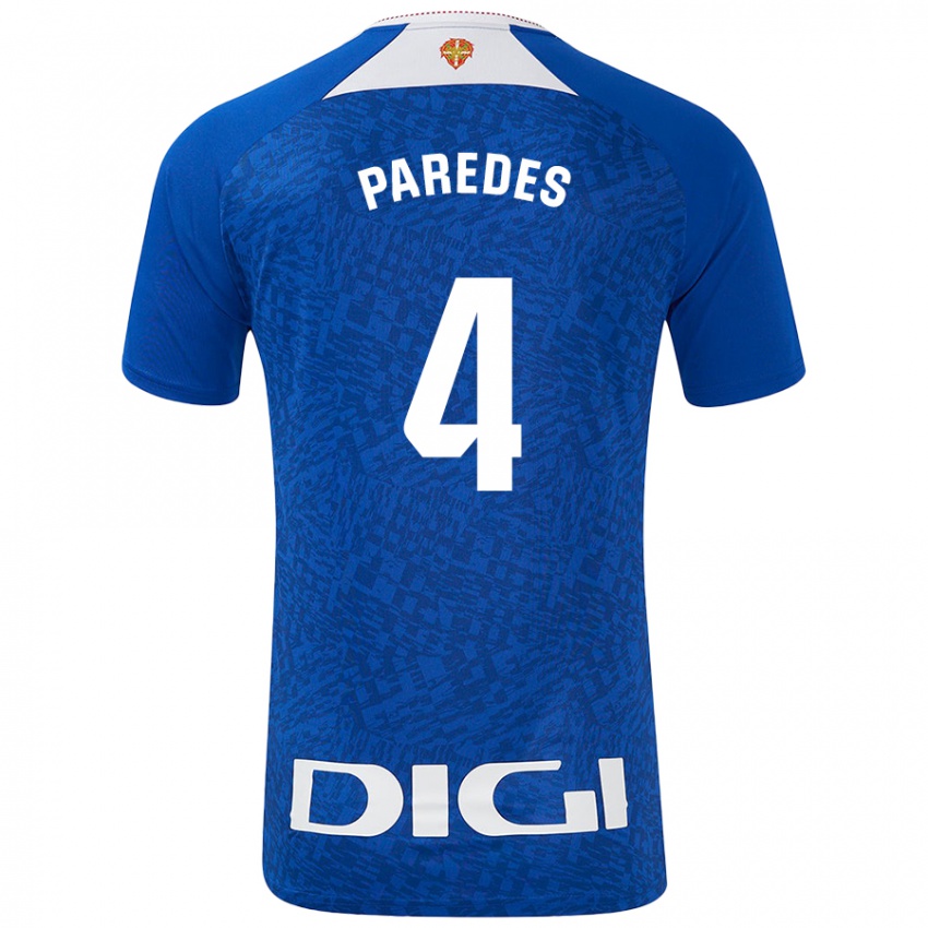 Niño Camiseta Aitor Paredes #4 Azul Real 2ª Equipación 2024/25 La Camisa Perú