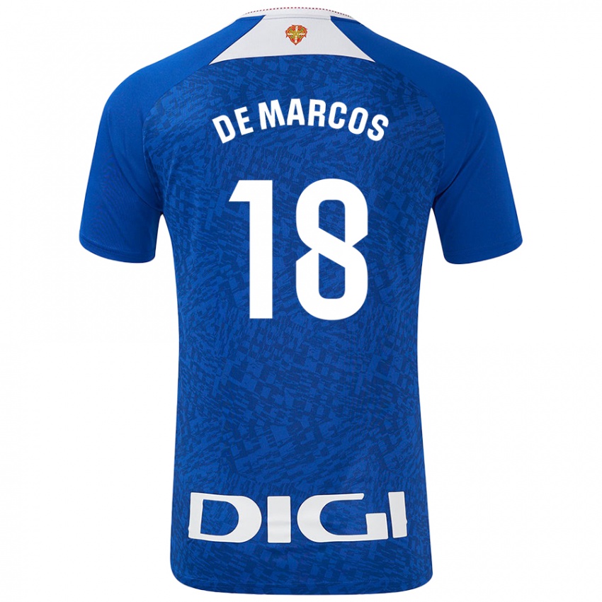 Niño Camiseta Óscar De Marcos #18 Azul Real 2ª Equipación 2024/25 La Camisa Perú