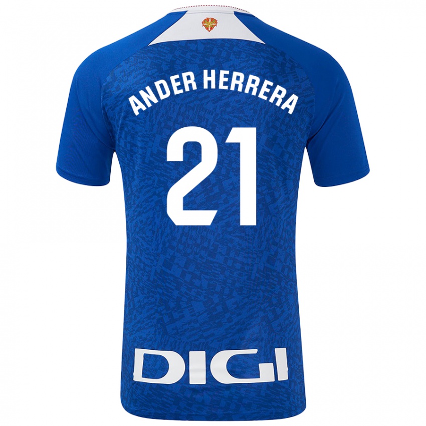 Niño Camiseta Ander Herrera #21 Azul Real 2ª Equipación 2024/25 La Camisa Perú