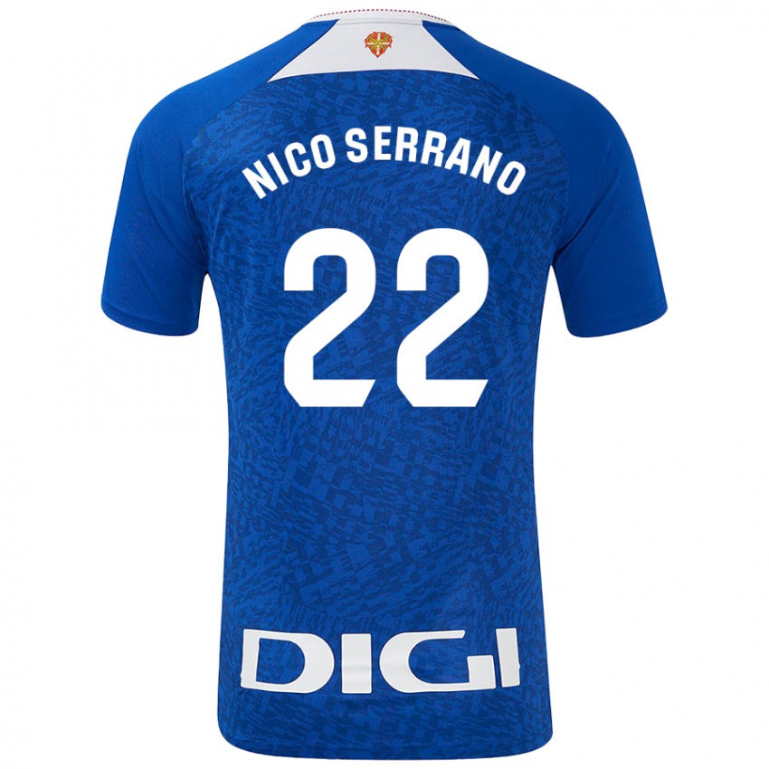 Niño Camiseta Nico Serrano #22 Azul Real 2ª Equipación 2024/25 La Camisa Perú