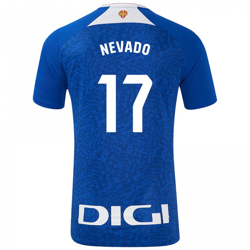 Niño Camiseta Nerea Nevado Gómez #17 Azul Real 2ª Equipación 2024/25 La Camisa Perú