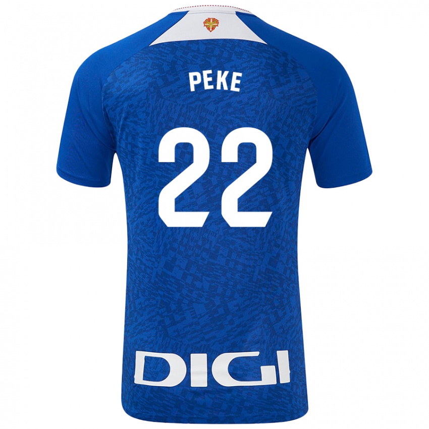 Niño Camiseta Ainize Barea Nuñez #22 Azul Real 2ª Equipación 2024/25 La Camisa Perú