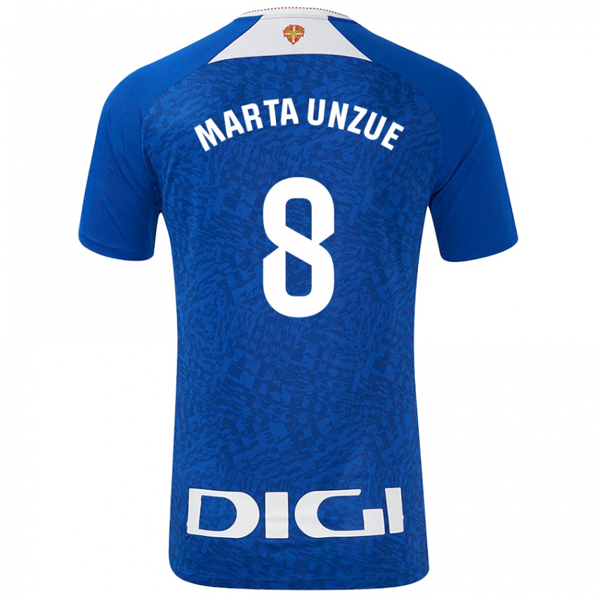 Niño Camiseta Marta Unzué Urdániz #8 Azul Real 2ª Equipación 2024/25 La Camisa Perú