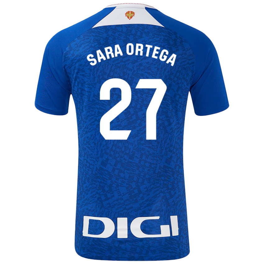 Niño Camiseta Sara Ortega Ruiz #27 Azul Real 2ª Equipación 2024/25 La Camisa Perú