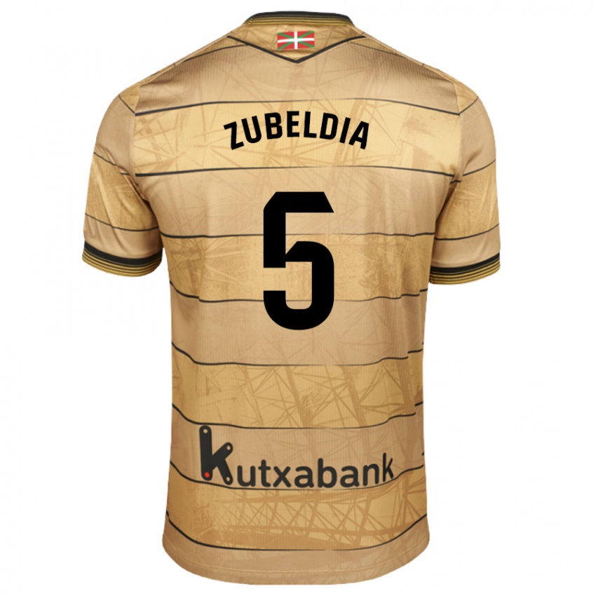 Niño Camiseta Igor Zubeldia #5 Marrón 2ª Equipación 2024/25 La Camisa Perú