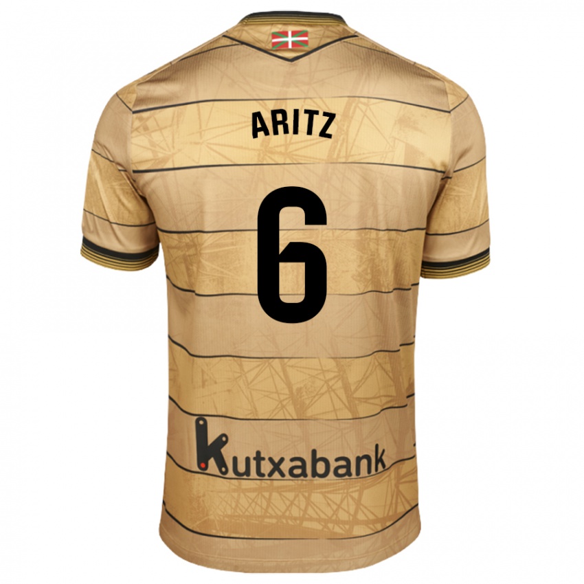 Niño Camiseta Aritz Elustondo #6 Marrón 2ª Equipación 2024/25 La Camisa Perú