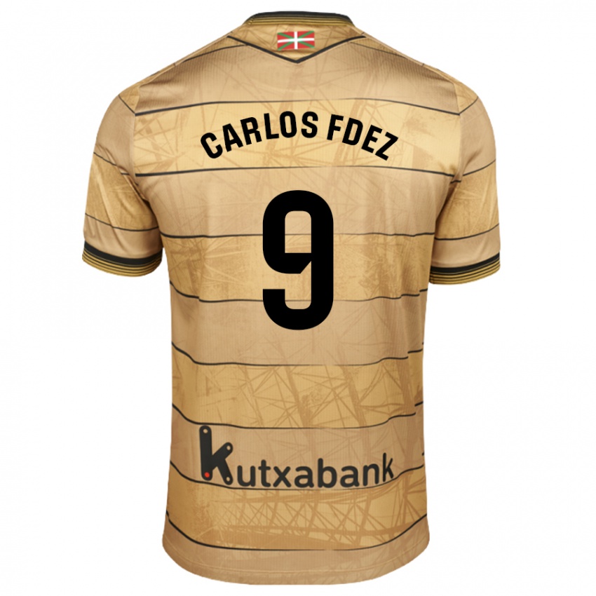 Niño Camiseta Carlos Fernández #9 Marrón 2ª Equipación 2024/25 La Camisa Perú