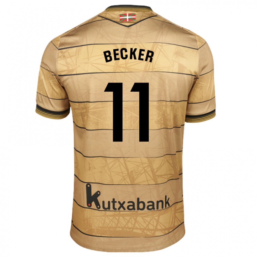 Niño Camiseta Sheraldo Becker #11 Marrón 2ª Equipación 2024/25 La Camisa Perú