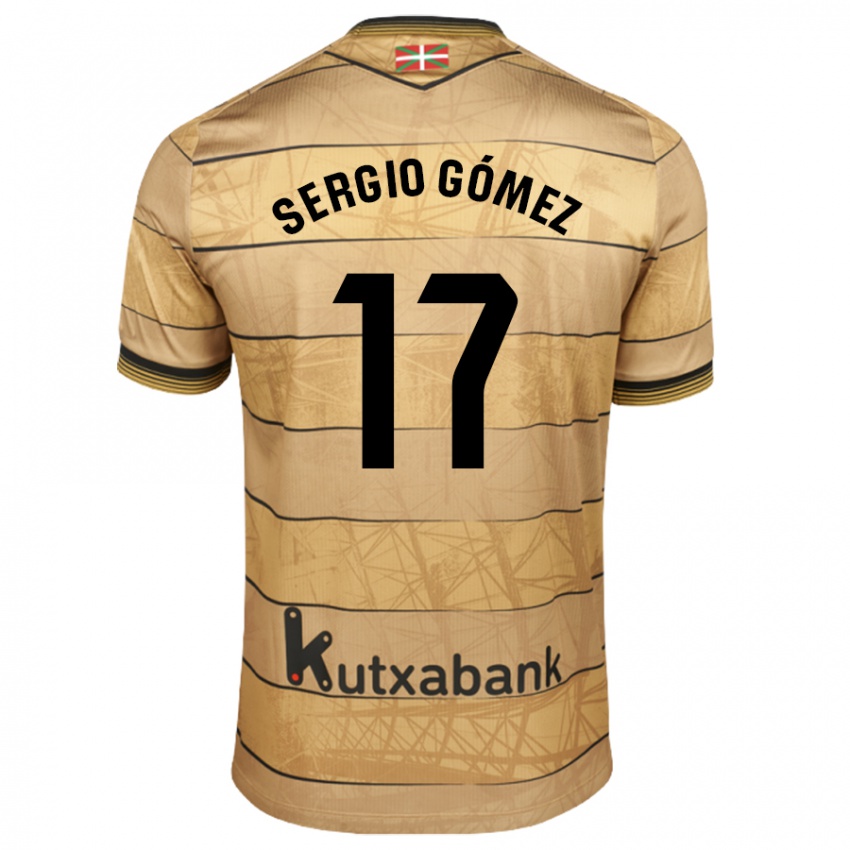 Niño Camiseta Sergio Gómez #17 Marrón 2ª Equipación 2024/25 La Camisa Perú