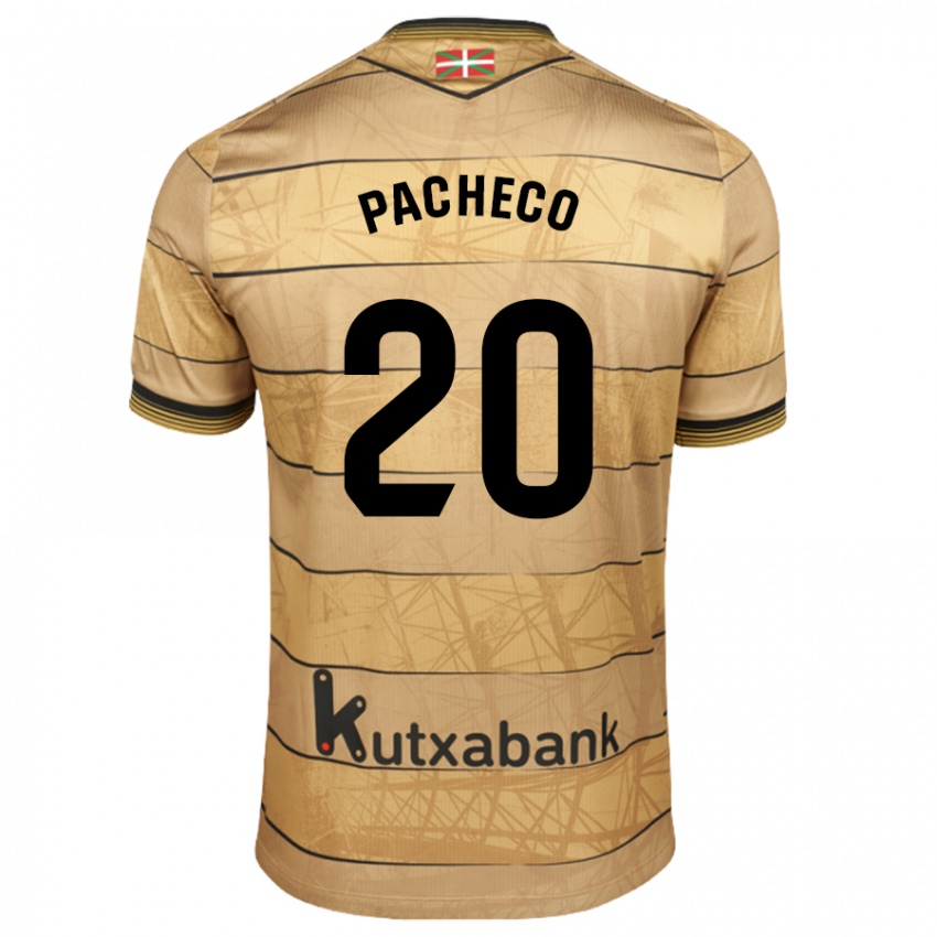 Niño Camiseta Jon Pacheco #20 Marrón 2ª Equipación 2024/25 La Camisa Perú