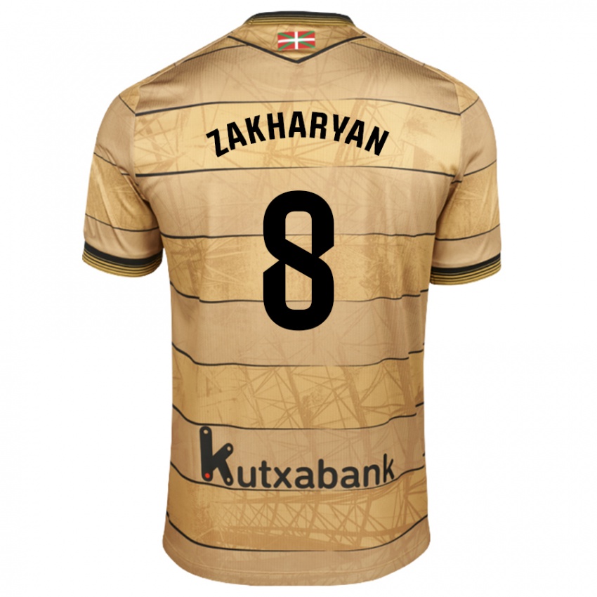 Niño Camiseta Arsen Zakharyan #8 Marrón 2ª Equipación 2024/25 La Camisa Perú