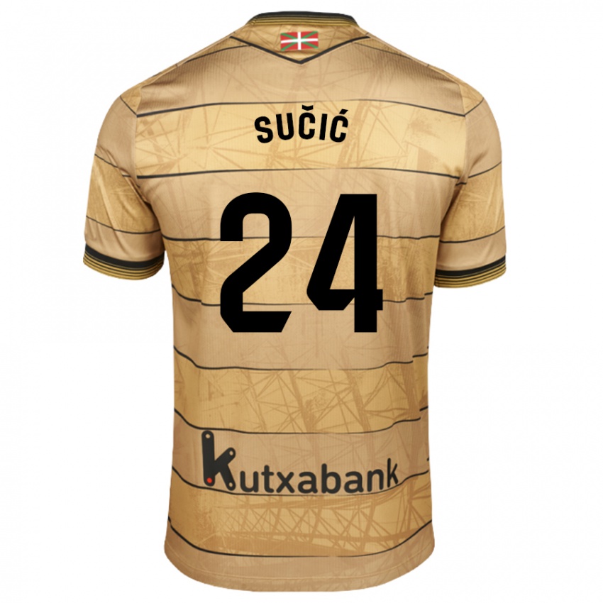 Niño Camiseta Luka Sucic #24 Marrón 2ª Equipación 2024/25 La Camisa Perú