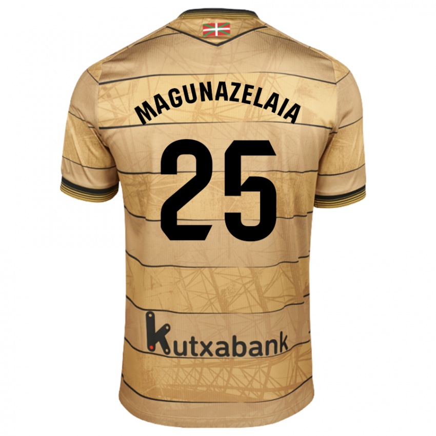 Niño Camiseta Jon Magunazelaia #25 Marrón 2ª Equipación 2024/25 La Camisa Perú