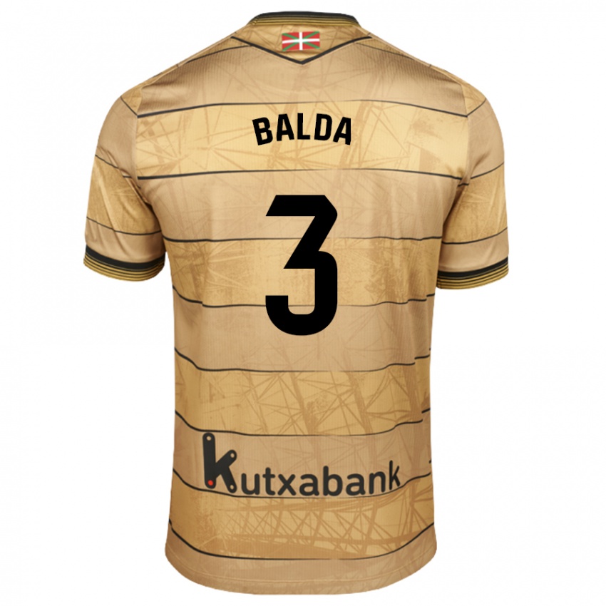 Niño Camiseta Jon Balda #3 Marrón 2ª Equipación 2024/25 La Camisa Perú