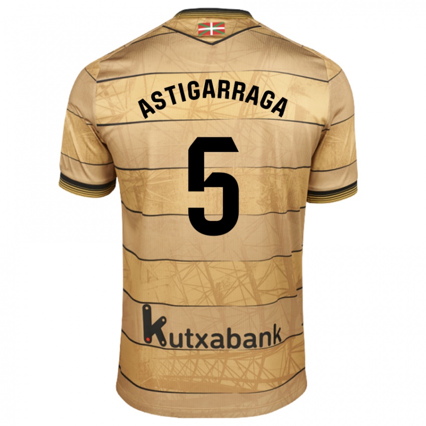 Niño Camiseta Eneko Astigarraga #5 Marrón 2ª Equipación 2024/25 La Camisa Perú