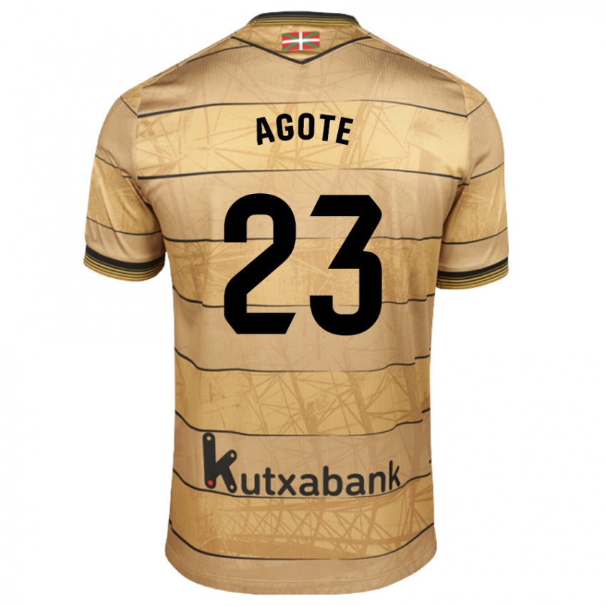 Niño Camiseta Unax Agote #23 Marrón 2ª Equipación 2024/25 La Camisa Perú