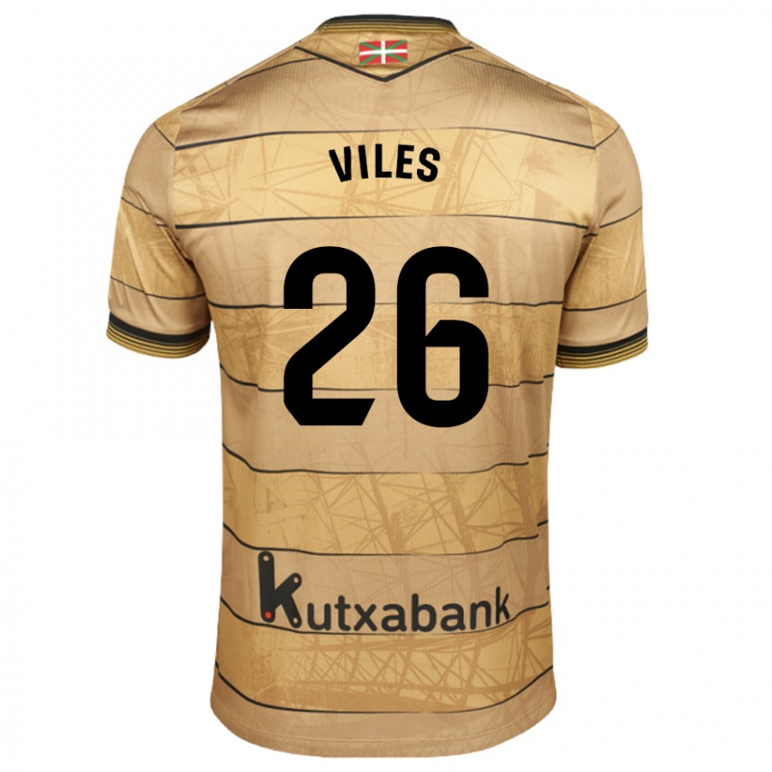 Niño Camiseta Elene Viles #26 Marrón 2ª Equipación 2024/25 La Camisa Perú