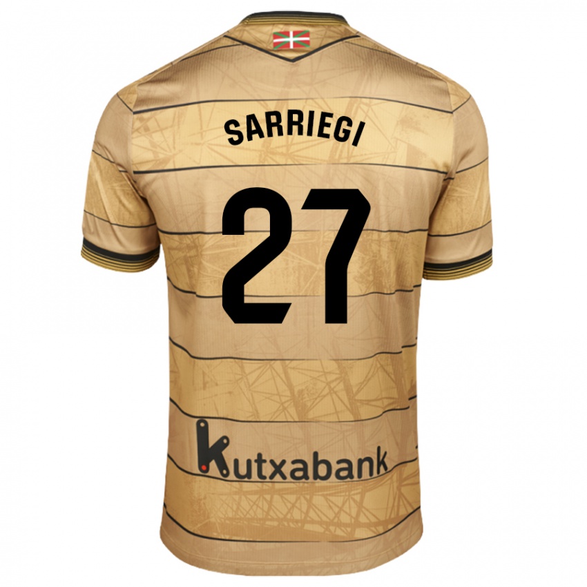 Niño Camiseta Nora Sarriegi #27 Marrón 2ª Equipación 2024/25 La Camisa Perú