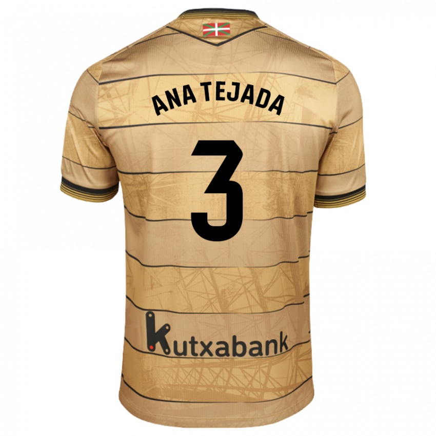 Niño Camiseta Ana Tejada Jiménez #3 Marrón 2ª Equipación 2024/25 La Camisa Perú